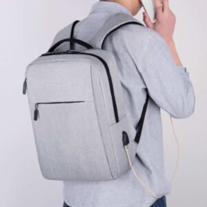 Backpack with USB Charging Point Gray
